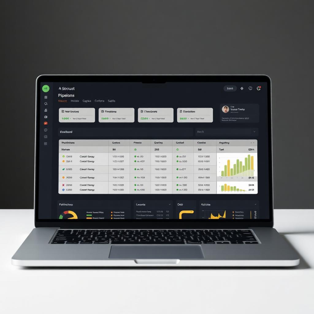 Dashboard CRM ordenado con pipeline visual y notificaciones